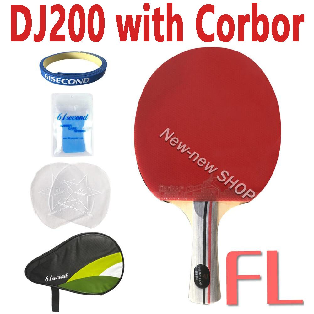 Table tennis racket Reactor DJ200 table tennis blade with 2Pieces Sanwei T88-III Corbor Table Tennis pingpong rubber: FL DJ200 Corb HM