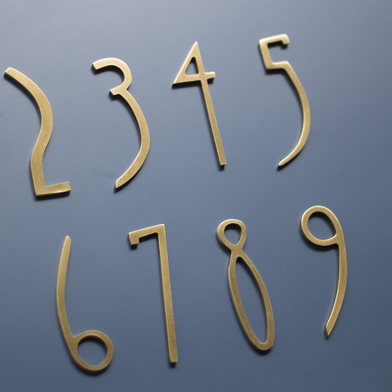 Golden Brass Numbers Decoratieve Muur Deur Nummers Deur Platen Cijfers Slaapzaal Hotel Home Adres Teken 0-9