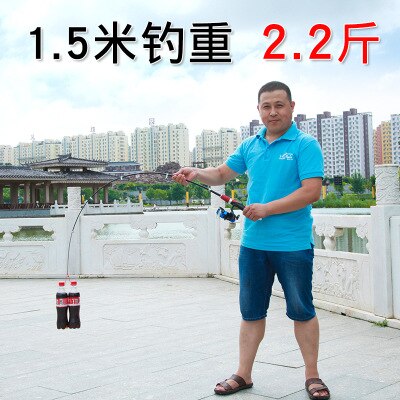 Mini caña de pescar pequeña de fibra de vidrio, caña de pescar de bolsillo, para lanzar, estación independiente