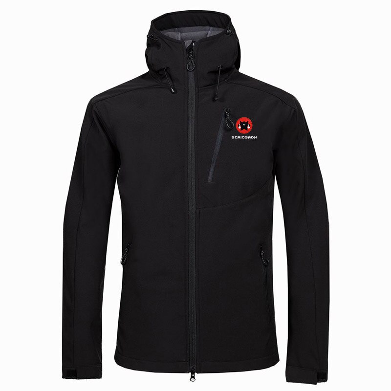 Outdoor Men&#39;s Waterproof Soft shell Jacket Men Camping &amp; Hiking Windproof Warm Outdoor Jacket Skiing Fishing Outdoor Sports Coat: black / XXXL