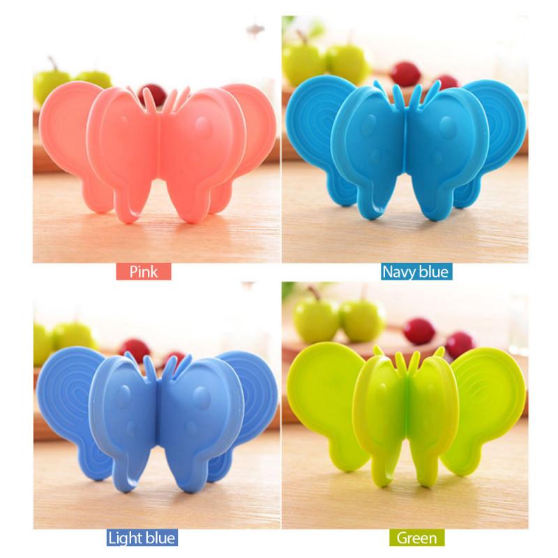 4Colors Insulated Heat Plate Butterfly Clip Microwave Oven Gloves Thicken Anti-scald Kitchen Organizer Silicone Pot Clips