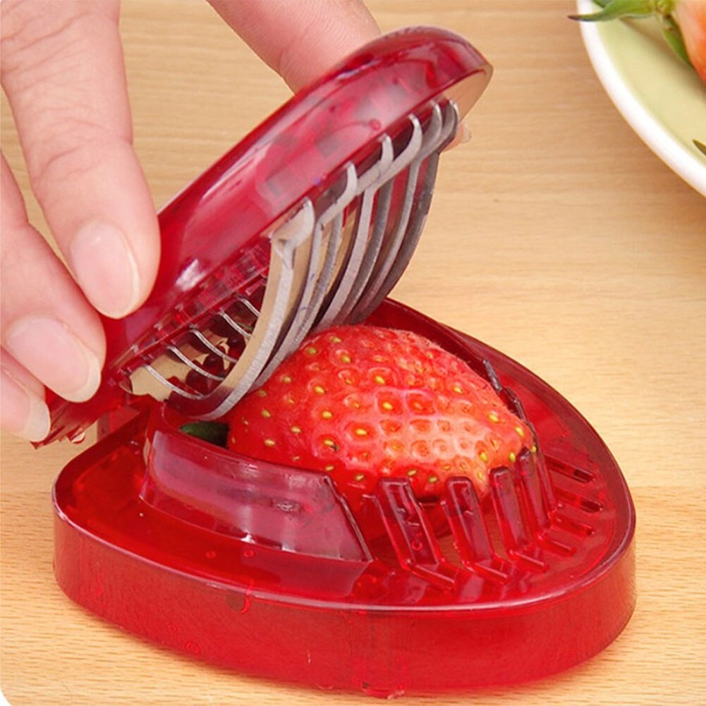 Aardbei Slicer Fruit Prachtige Mooie Verschijning Aardbei Cut Rvs Slicer Keuken Gadget Praktische