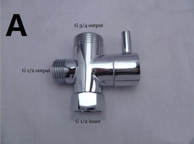 Three-way Water Diverter T-shaped Adapter Shower Diverters Connector Toilet Bidet Water Separator Faucet Splitter Valve: A