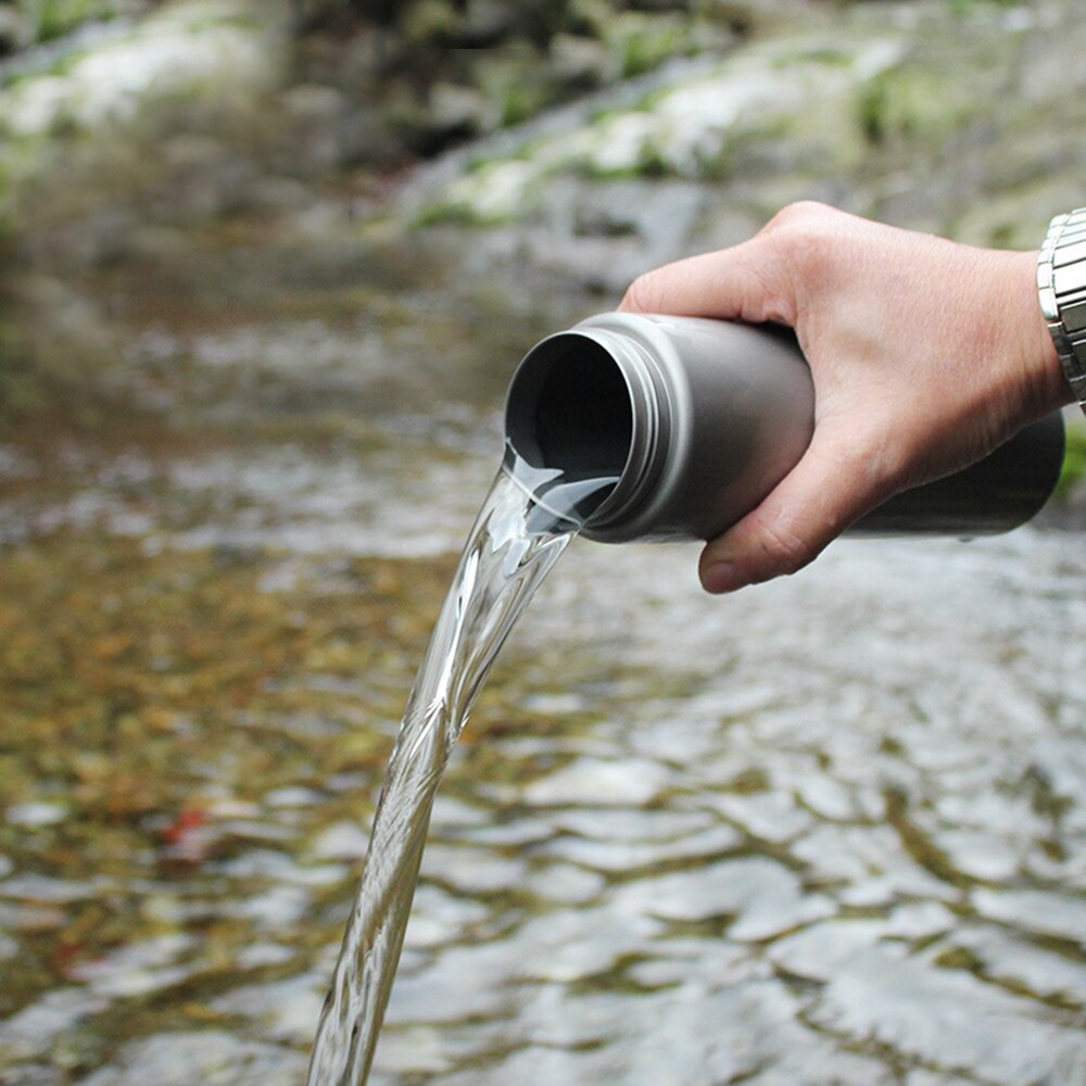 Titanium Water Bottle Sports Running Bottle Wide Mouth Drinking Bottle for Outdoor Camping Hiking Picnic Traveling 400/600ML