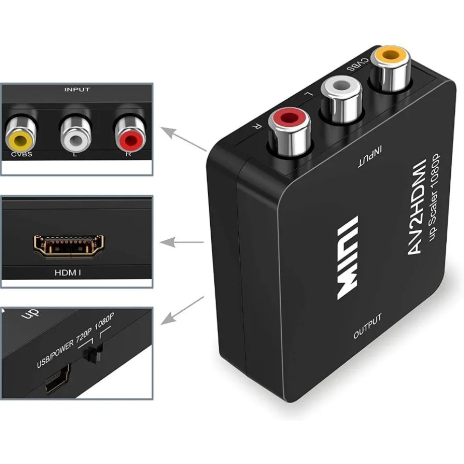 RCA AV to HDMI-compatible Converter AV/CVSB L/R Vi... – Grandado