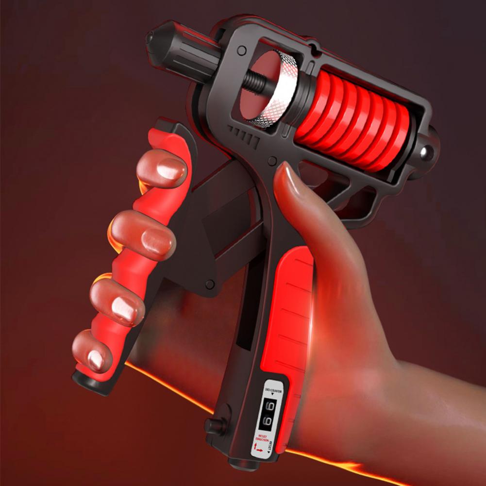 Empuñadura de goma antideslizante, entrenador de fuerza, contador LED, distancia ajustable/resistencia