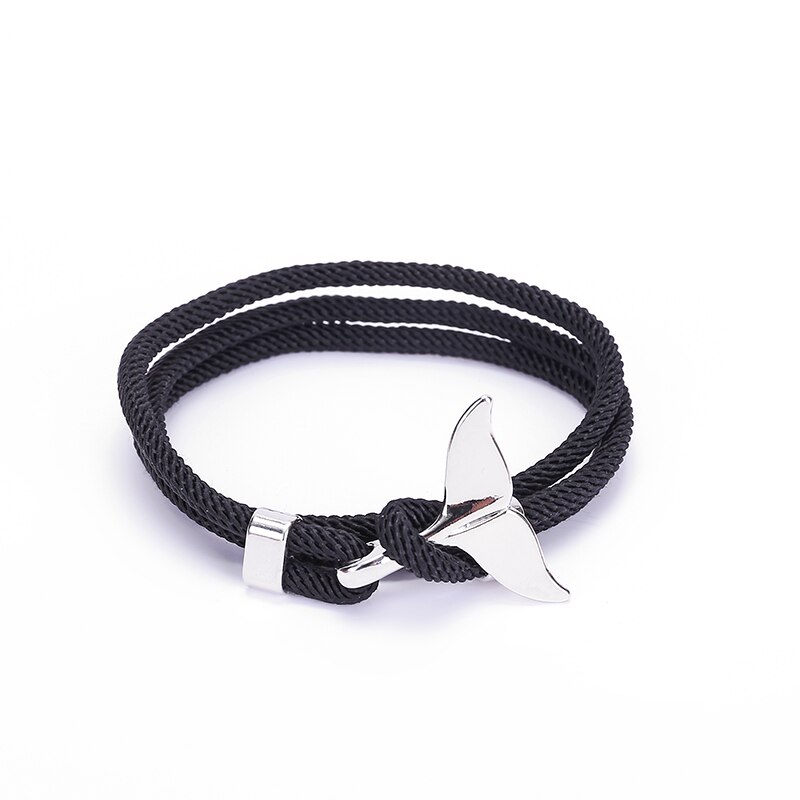 Noter veving tråd armbånd til menn minimalistisk justerbar braslet hale mannlig tilbehør uformelt smykker joyas: Svart