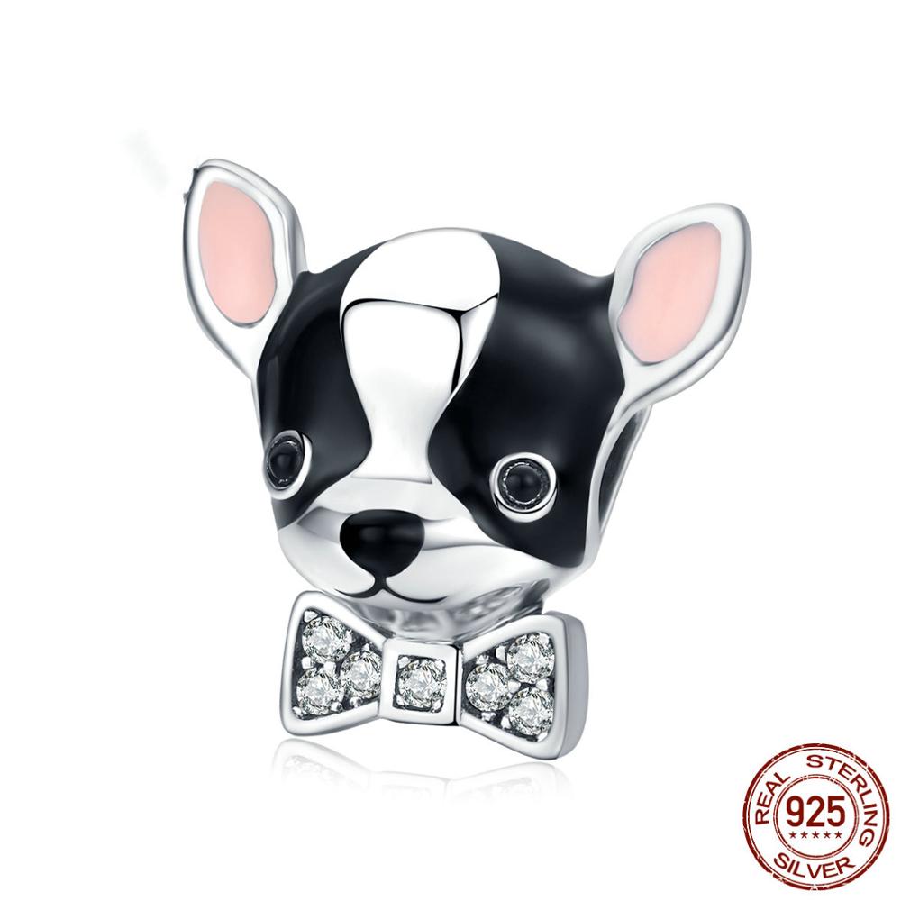 100% 925 Sterling Silver Dog 's Story Poodle Puppy French Bulldog Beads Charm Fit Charms Silver 925 Original Bracelet