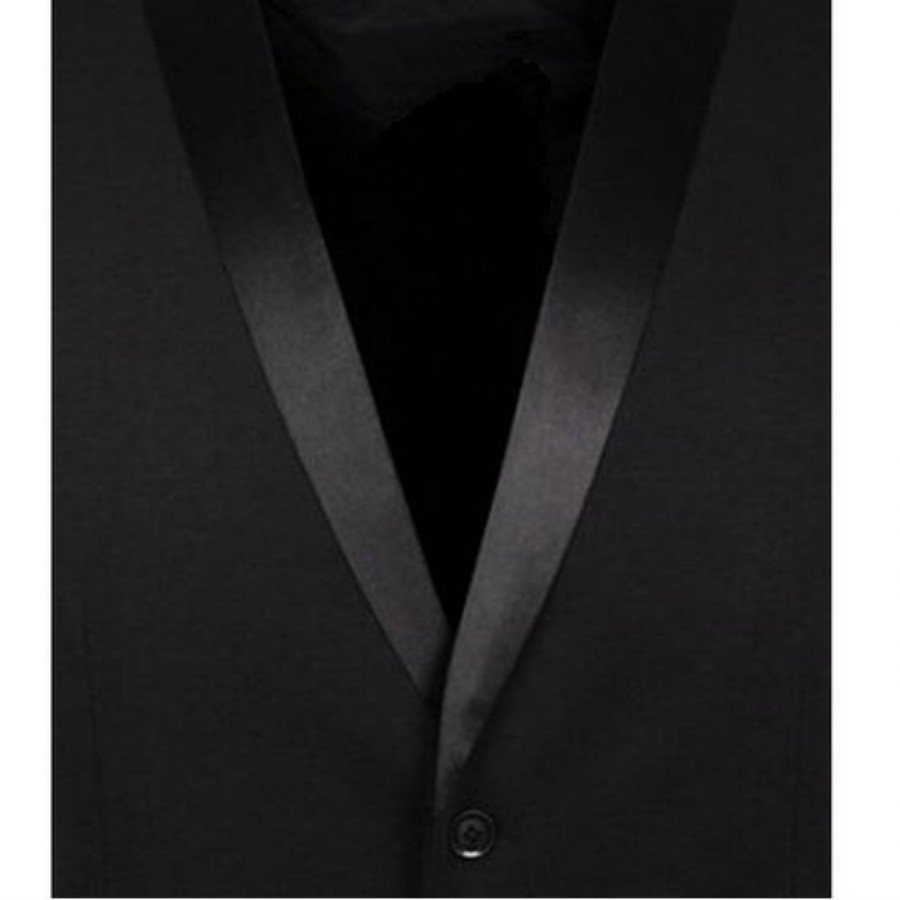 Nueva de estilo británico para hombre cuello en V vestido de negocios tapas de ajuste Delgado solapa chaleco Formal chaleco traje negro