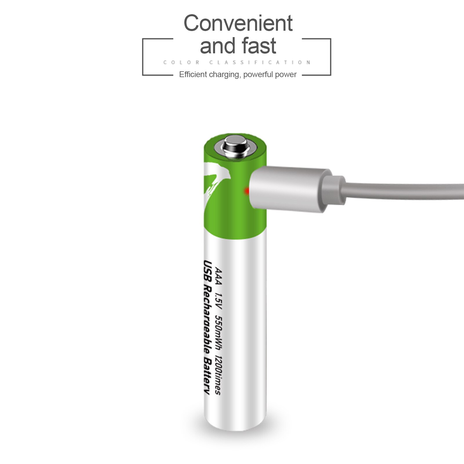 2PCS 1.5V AAA Rechargeable li-ion Battery USB Rechargeable Li-thium Battery With 1PC Type-C USB Charging Cable