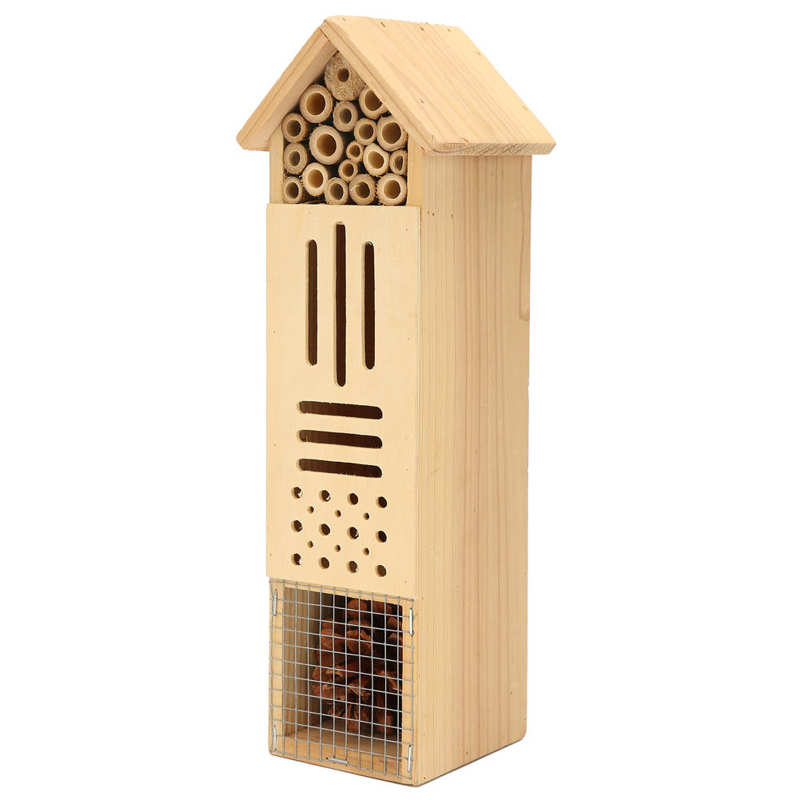 Wooden Insect Boxes Insect Bee Hotel House Insect House Hanging Bee Hotel Nests Shelter for Indoor Outdoor Garden Supplies
