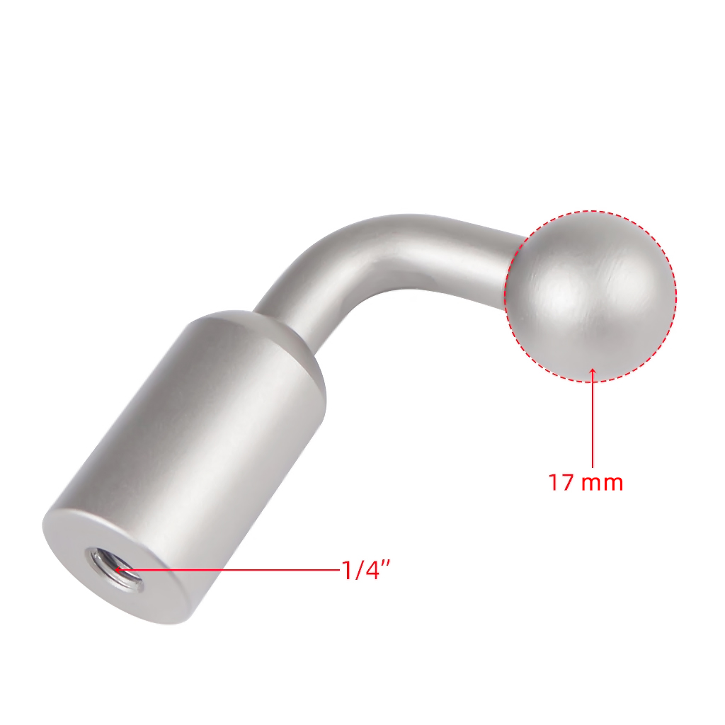 Metall 17mm -kulehodeadapter for telefon, nettbrett, gps-navigator, brakettholder, 1/4- gjengers  to 17mm- kulehodekontakt for stativfeste: Grønn