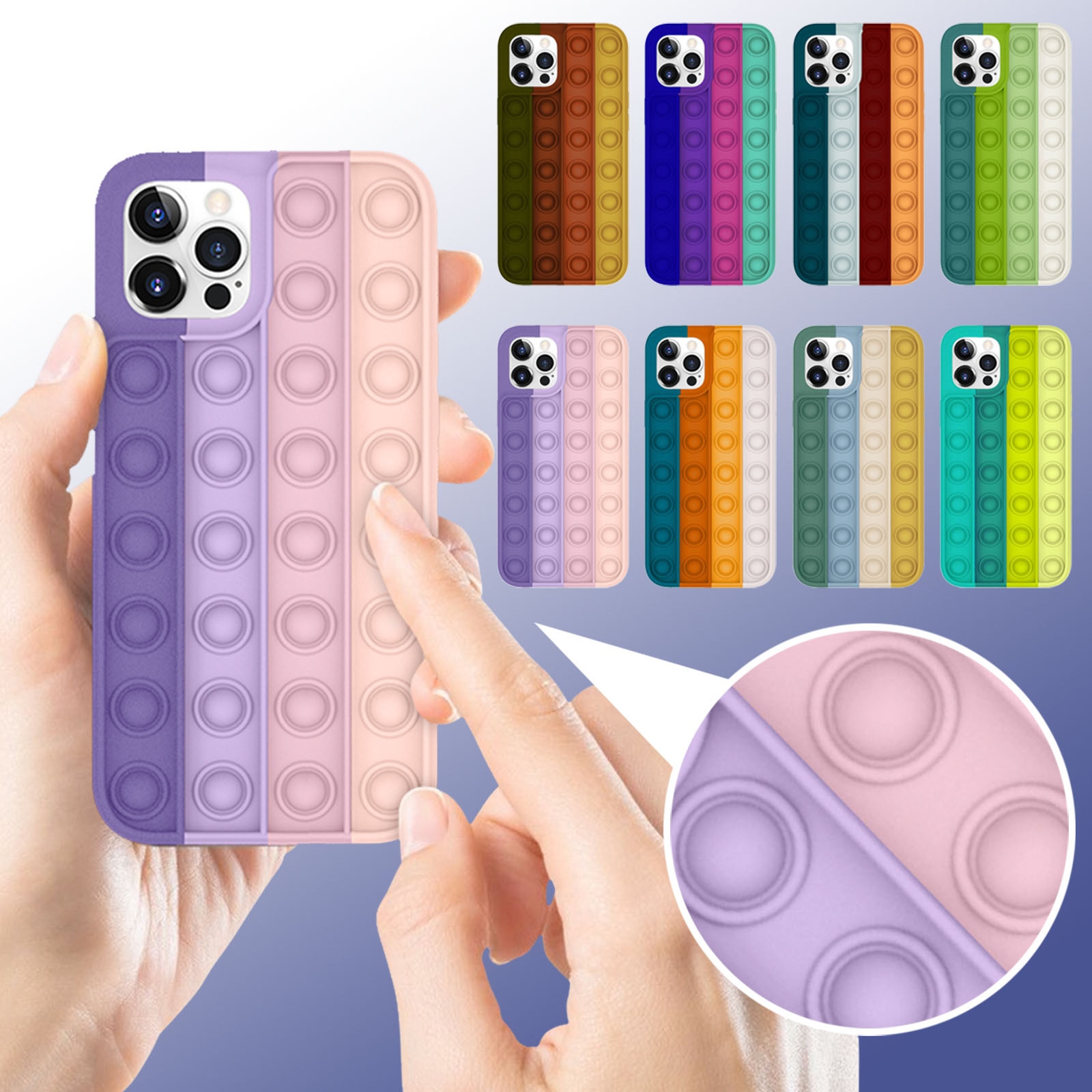 Neuartiges fidget-spielzeug: drücken sie eine blase in form einer weichen silikon-handyhülle zur dekompression für iphone 12 – ideal für freunde