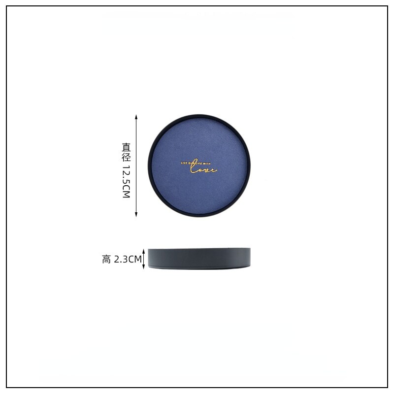 Morandi – plateau de rangement en métal et fer, bloc de cuir de couleur géométrique, conteneur de finition de stockage de produits cosmétiques divers nordiques: Blue S