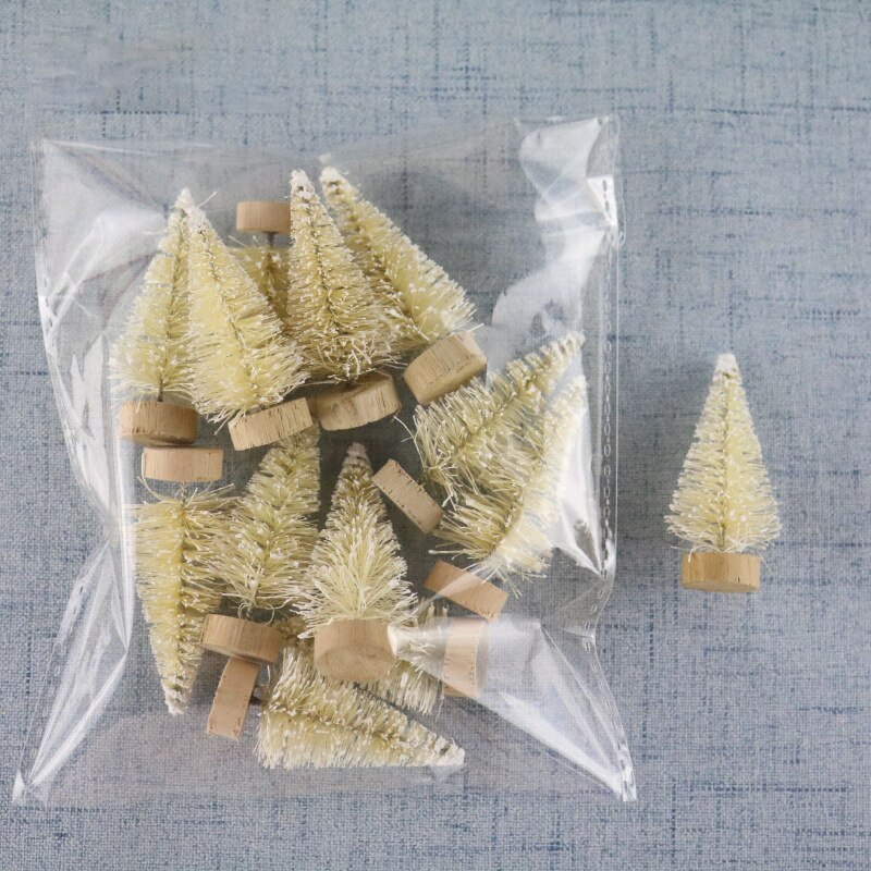 12 stk mini juletræ sisal silke cedertræ dekoration lille juletræ mini treekristmas dekorationer til hjemmet: D