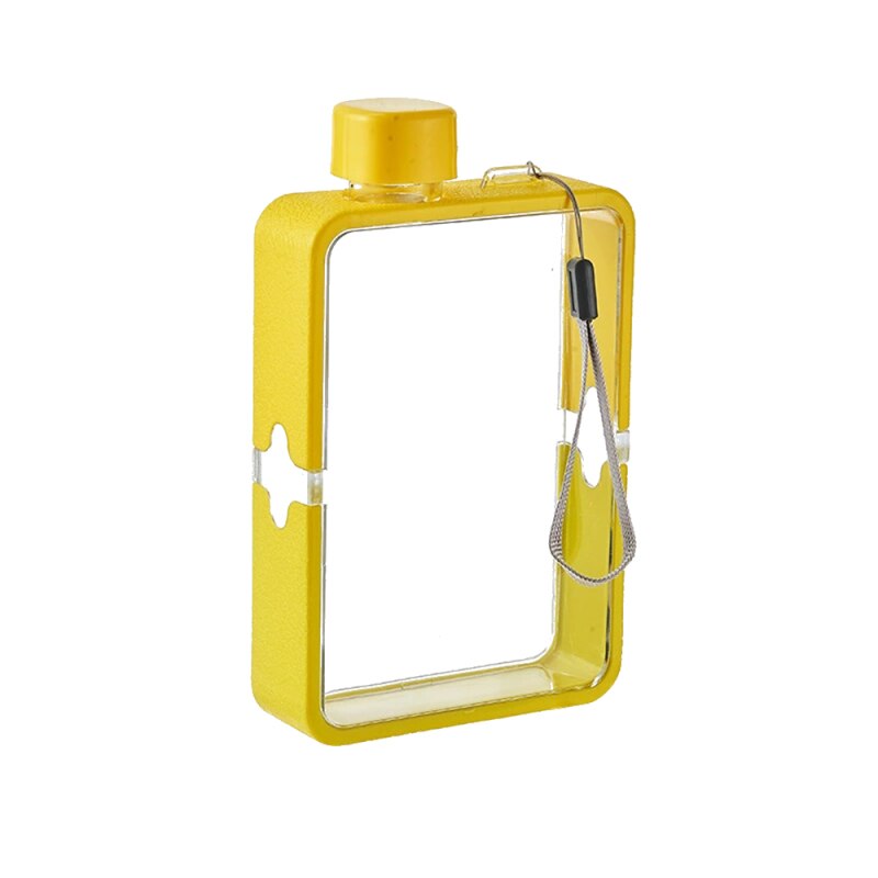 A5 płaski czajnik kreatywny kwadratowy papierowy bidon przenośny podróż sport dziecięcy kubek prosty przezroczysty kubek na wodę z tworzywa sztucznego: OTWHP0030YS00