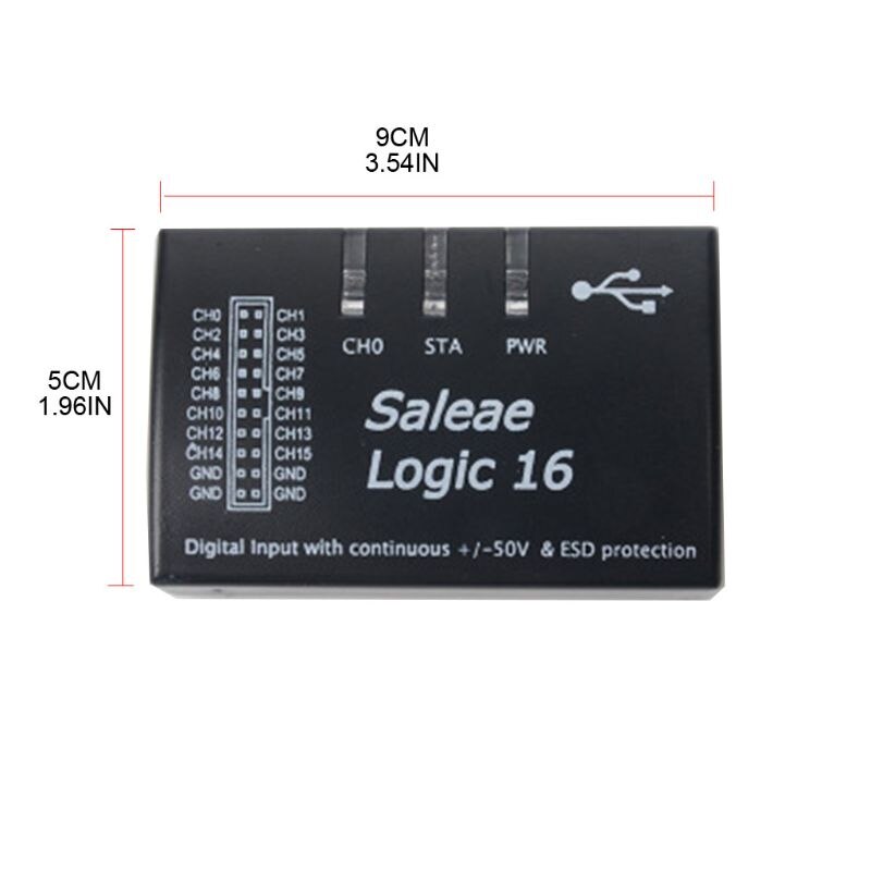 Analyseur de logique USB 100MHz 16 canaux multi-système Compatible plus grand taux d'échantillonnage maximal pour bras FPGA
