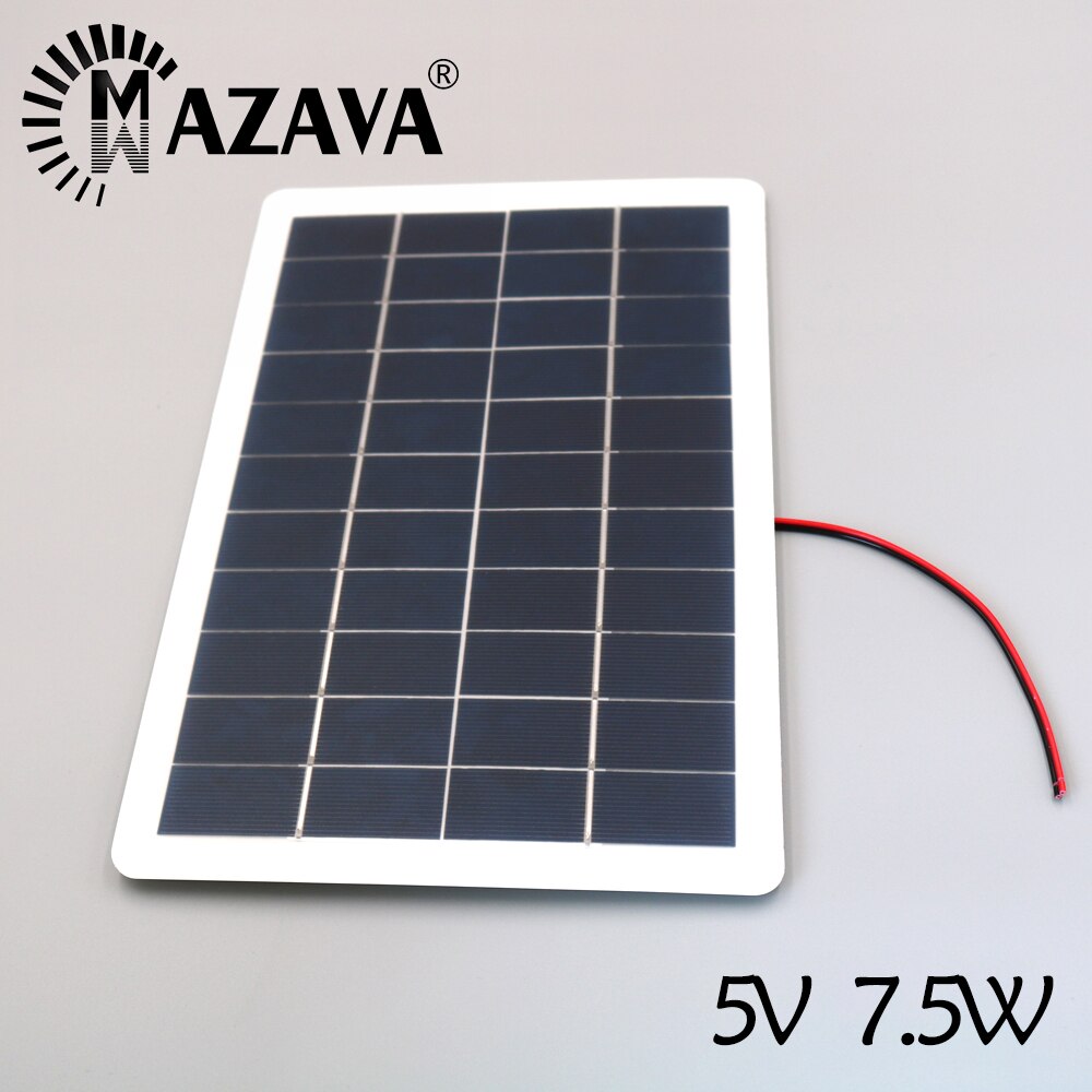 5V 2 4 5 7.5W Solar Panel Portable Solar Charger Pane Climbing Fast Charge Travel DIY Solar Charger Powerbank Outdoor: 7.5W with 30CM Wire