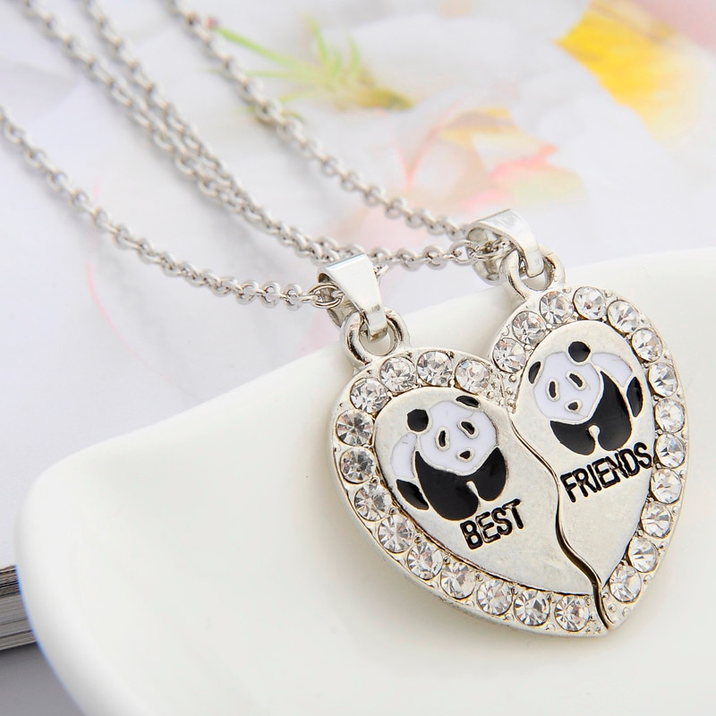 2 PCS/Set Animal Best Friends Friendship Couple Two Parts Pendant Necklace Best For Men Women BFF Jewelry