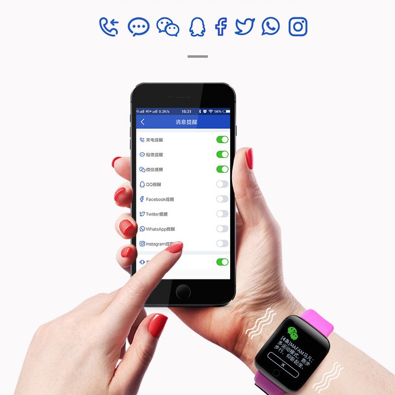 116 plus smart armbånd fitness tracker skridttæller fitness armbånd blodtryksmåling pulsmåler smart band