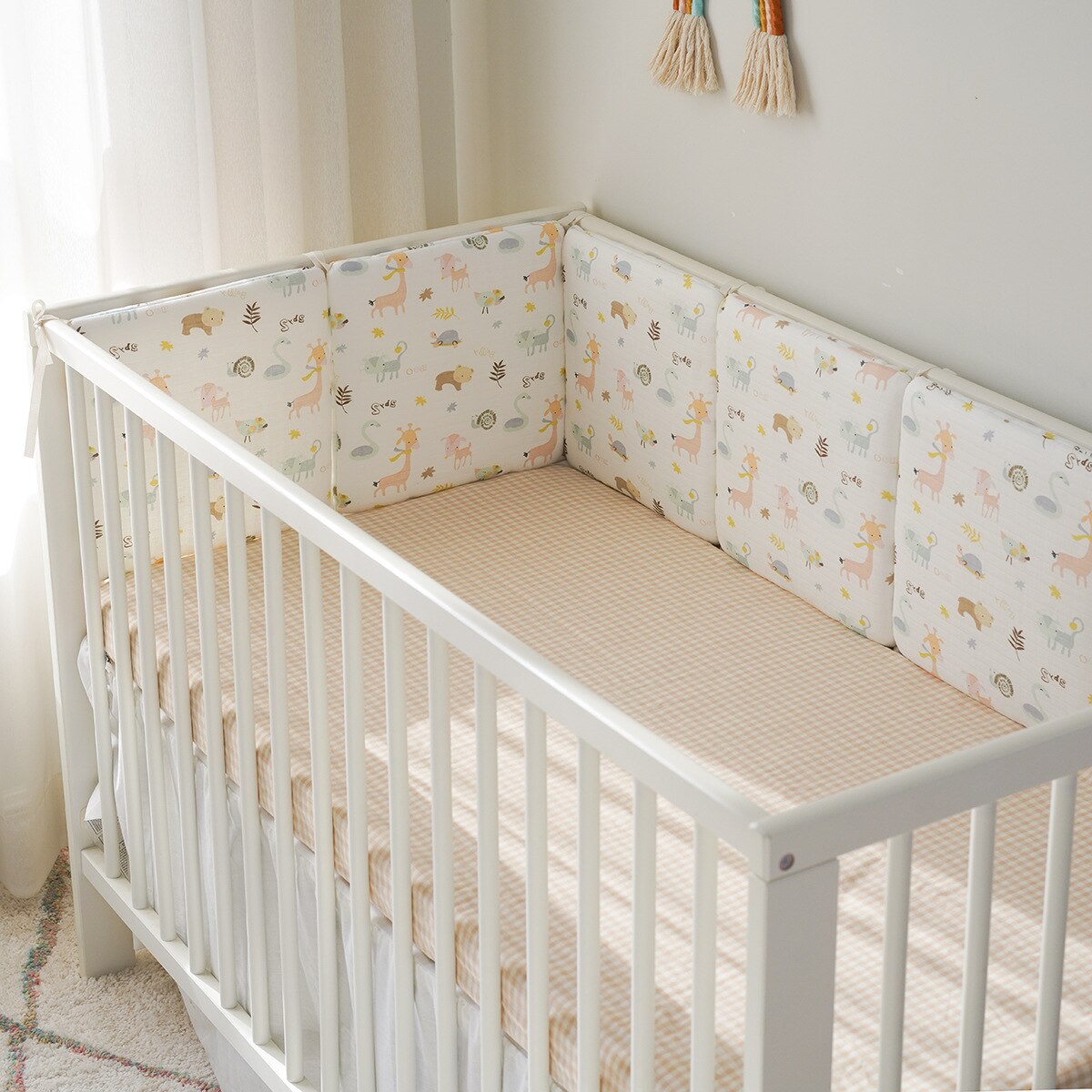 Barrière de protection pour berceau 30x30cm, 6 paquets, Rails de literie: giraffe