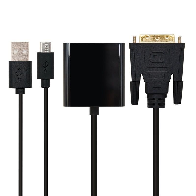 Adaptador dvi 24+1/m a vga hdb15/h nanocable 10.16-bk - dvi 24+1 Macho - vga hembra - negro - 10 cm