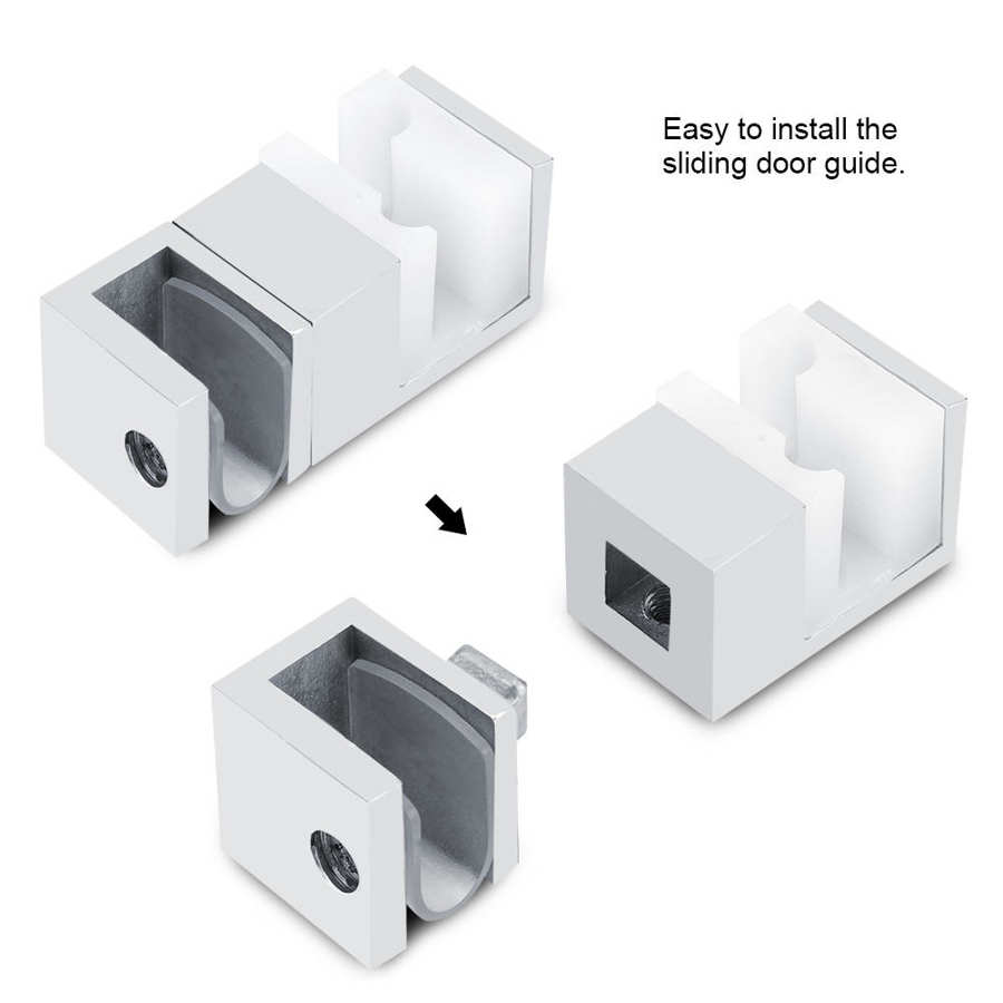 Stainless Steel Adjustable Anti-rust Sliding Door Bottom Guide Silver