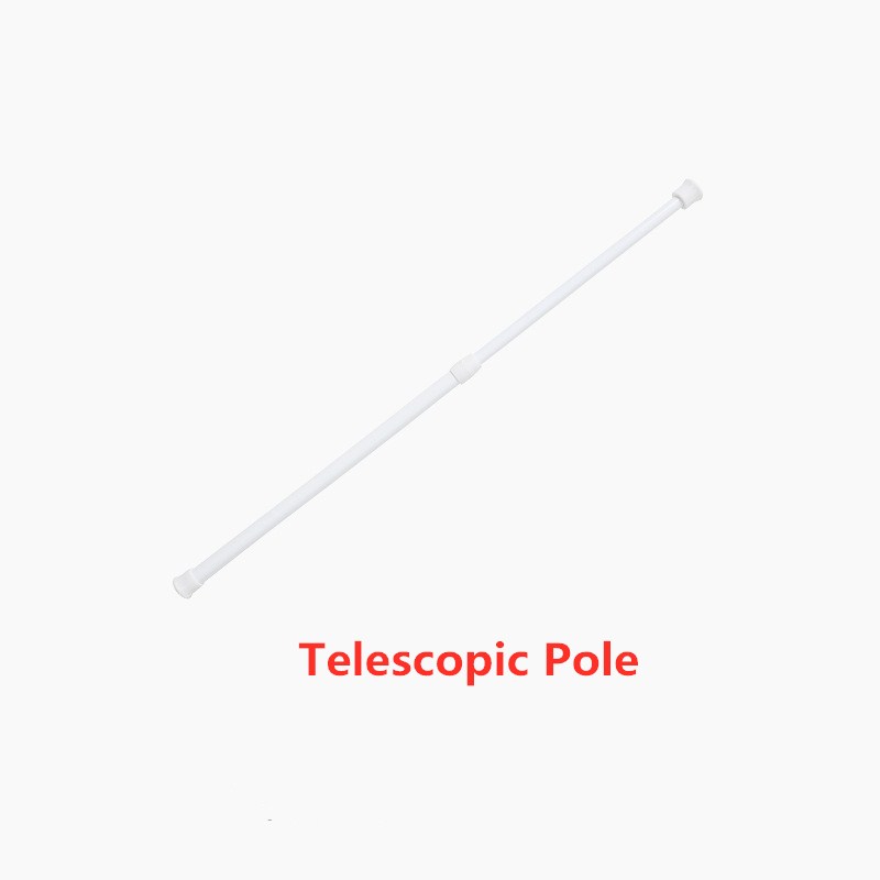 Tringle à rideaux avec crochets, porte-vêtements, porte-serviettes, extensible, filet télescopique, Voile, porte-tringle à Tension, pour la maison