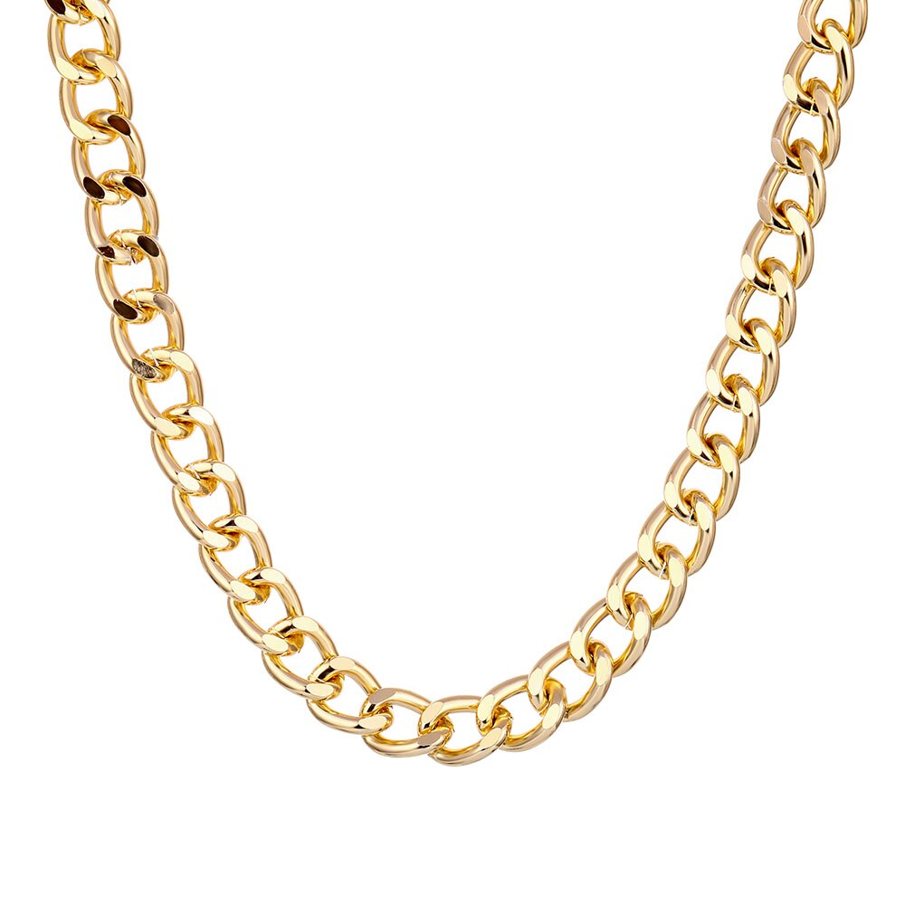 2022 Big Necklace for Women Twist Gold Silver Color Chunky Thick Lock Choker Chain Necklaces Party Jewelry: IF190-0358-01