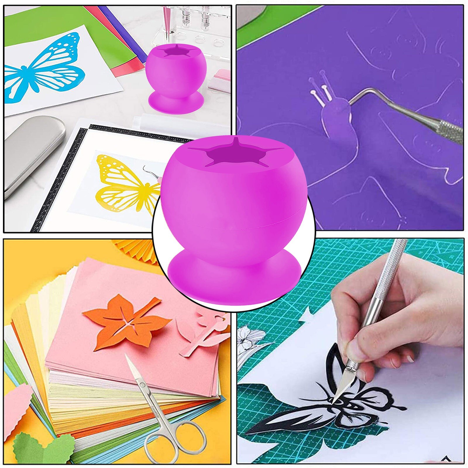 Portable Weeding Waste Collector Vinyl Silicone Suction Cup Weeding Tool Kit Household DIY Handicraft Storage Box Dorpshipping