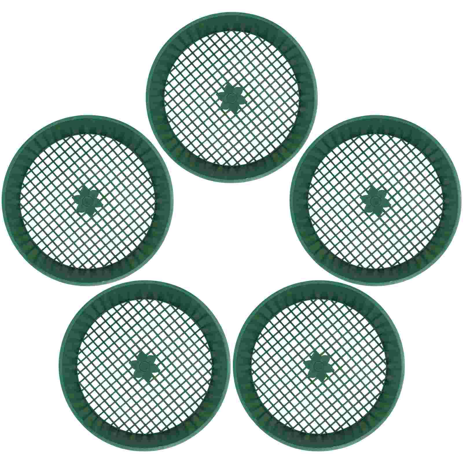 5Pcs Garden Soil Sieves Planting Soil Filter Gardening Riddles Hand Tools Green