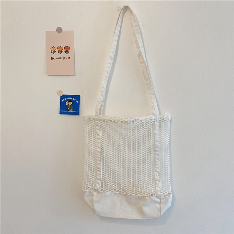 Youda Sommer Frauen Schulter Taschen Klassische Einfache Damen Strand Taschen Original Einkaufen Handtasche Weibliche Tote lässig Handtaschen: Weiß