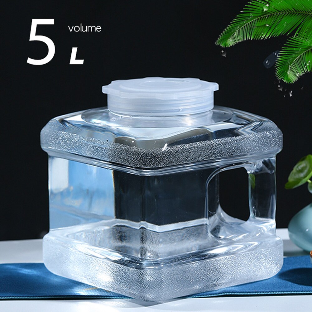 5L PC Transparent Water Container Driving Water Tank Portable Tea Drink Water Storage Container for Camping Picnic Hiking