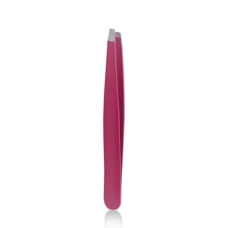 1PC Angled Slanted Eyebrow Tweezers Stainless Steel Face Hair Removal Eye Brow Trimmer Eyelash Clip Cosmetic Beauty Makeup Tool: red