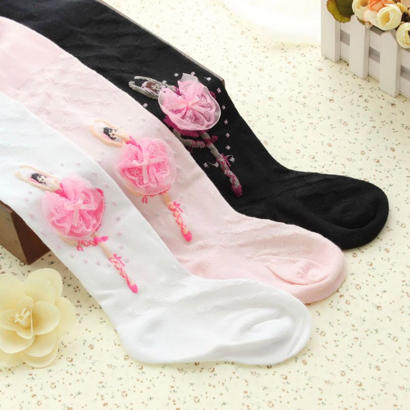 Cotton Tights For Girls Cute White Princess Dance Children Pantyhose Ballet Girls Tights Elastic Baby Girl Stockings For 1-9 Yrs
