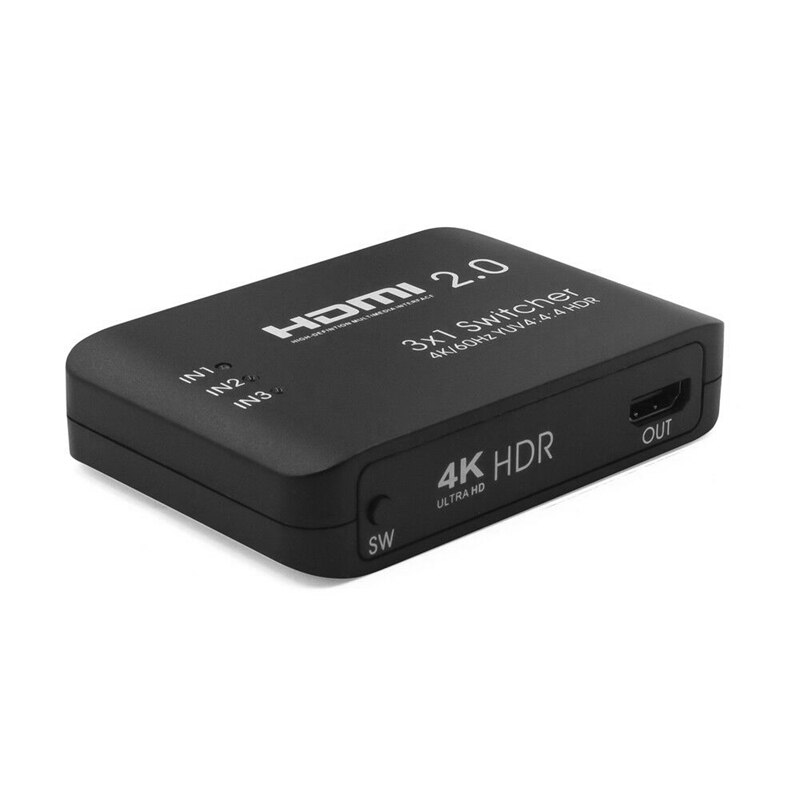 Hdmi Switcher Splitter 3 In 1 Out Ondersteuning 4K @ 60Hz En Hdr Met Ir Afstandsbediening Voor laptop Projector Hdtv PS4 Tv Box