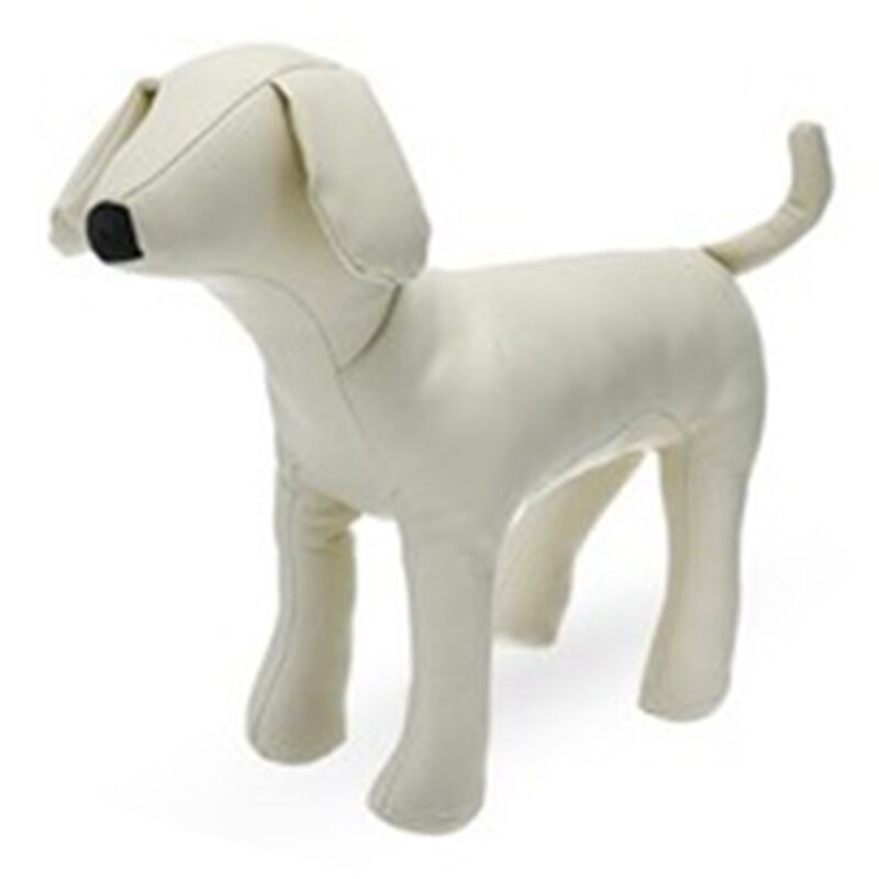 Leather Dog Mannequins Standing Position Dog Models Toys Pet Animal Shop Display Mannequin: White  M