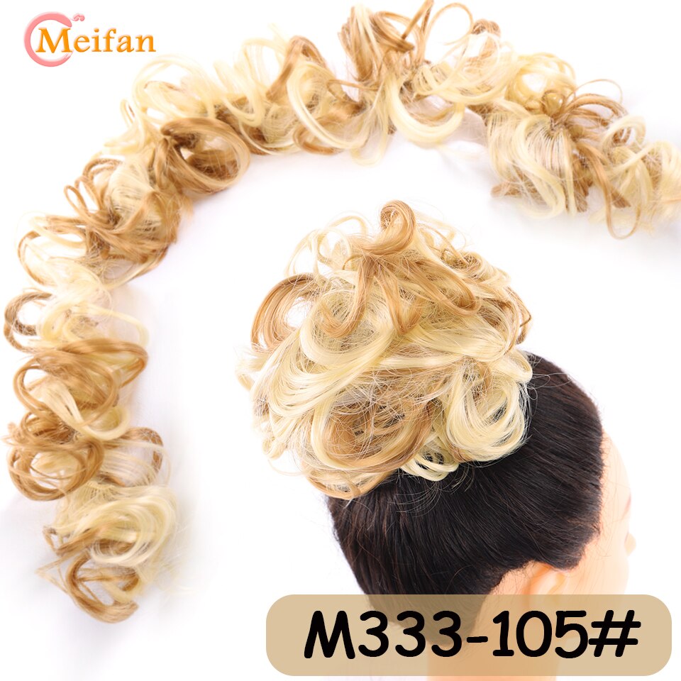 Messy Hair Bun Curly Hair Piece Side Comb Clip in Hairtail Extension Short Natural Versatile Adjustable Styles Easy Hair pieces: P27/613