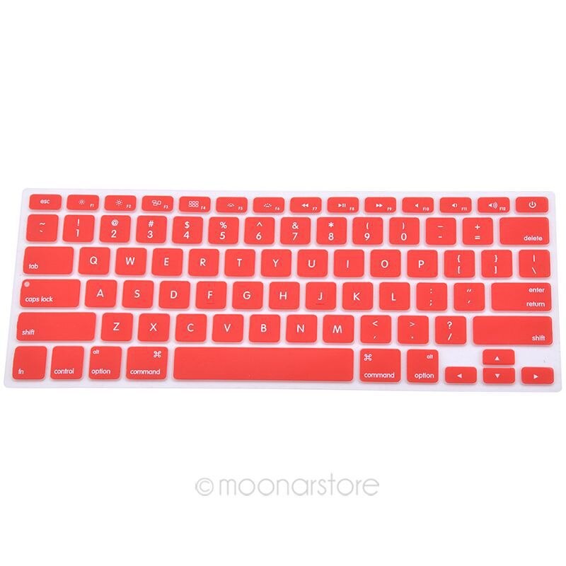 Silikoninen näppäimistön kannen suojakuori apple macbook pro macille 13 15 air 13 pehmeä näppäimistö tarrat 9 väriä  #5: Punainen