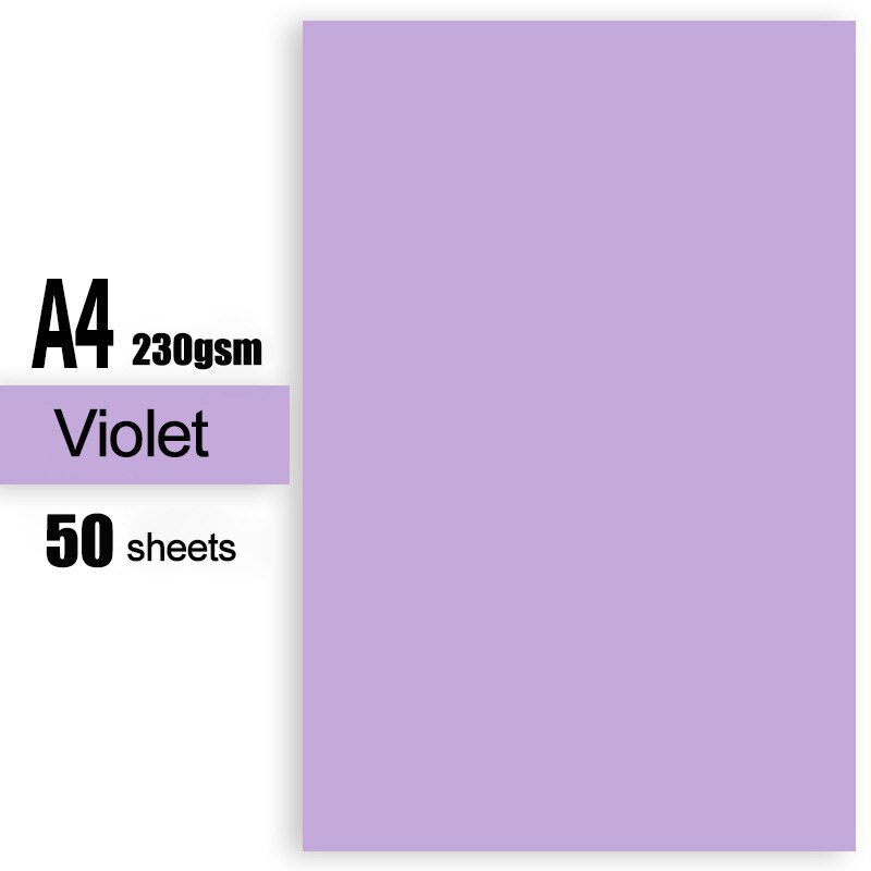230gsm 50 Sheets Kids Paperboard Multicolor Specialty Paper Handmade Cardstock Craft Paper: Violet
