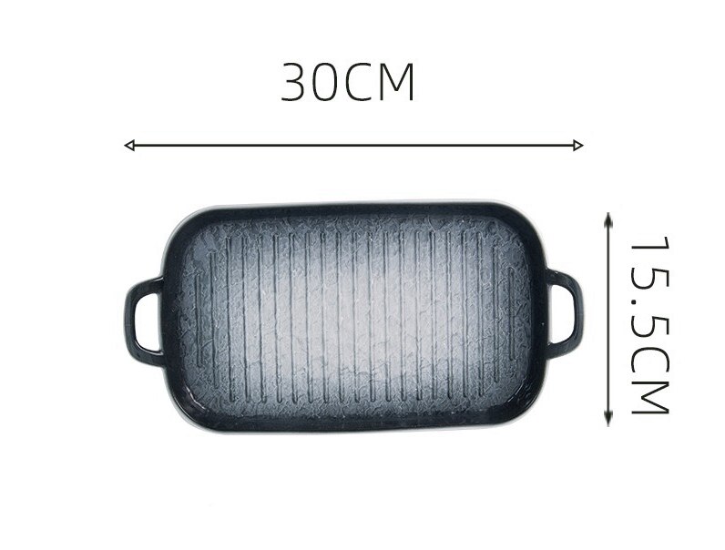 Ijs Crack Diner Plaat Servies Met Dubbel Handvat Cermics Bakvormen Servies Set: blue