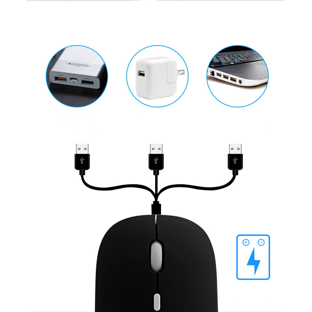 Silent Wireless Bluetooth Mouse+2.4GUSB/2.4G Rechargeable Mouse Ergonomic Mini Mouse USB Optical Mouse for PC Laptop