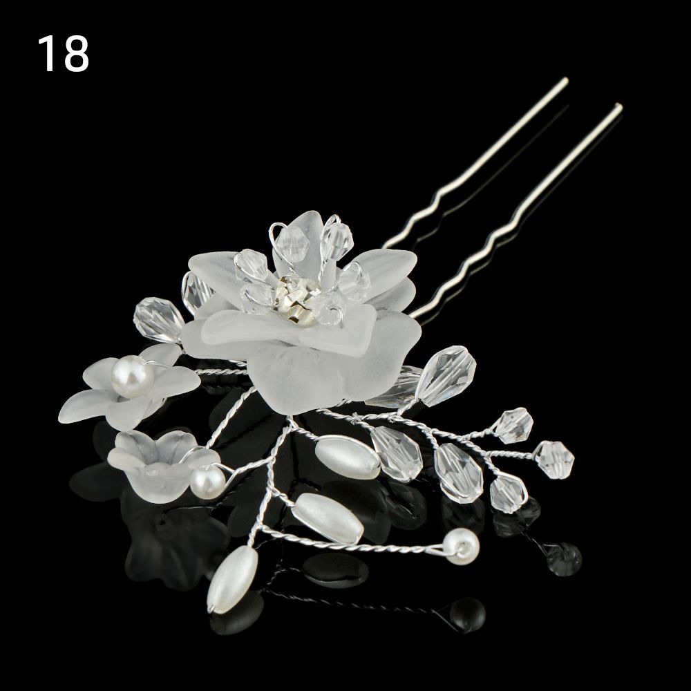 1 Stuks Bruids U-Vormige Pin Metalen Barrette Clip Haarspelden Strass Parel Vrouwen Haaraccessoires Bruiloft Kapsel Tools: MULTI