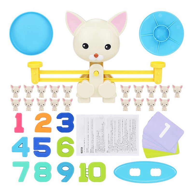 Montessori Math Match Toy Monkey Cow Balancing Scale Preschool Number Balance Toys Baby Educational Learning Board Game