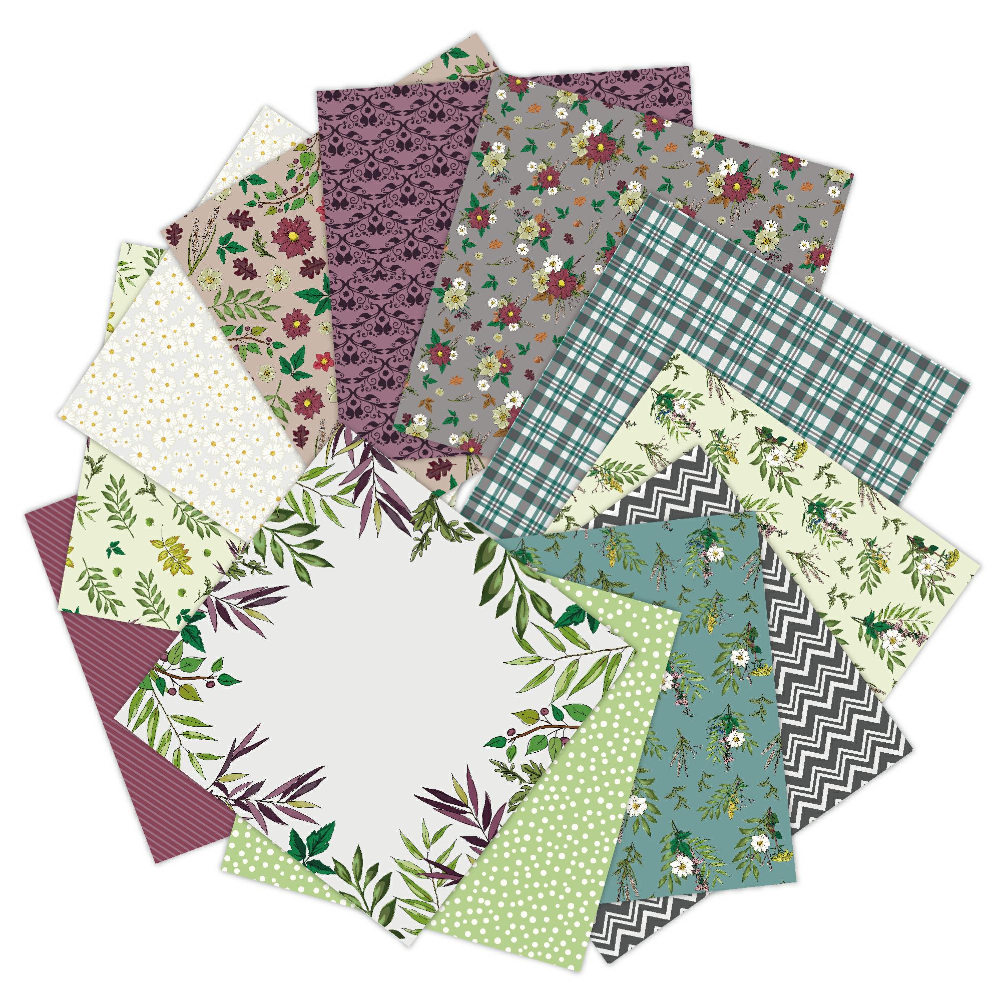 flower Scrapbooking paper pack of 24 sheets handmade craft paper craft Background pad p11