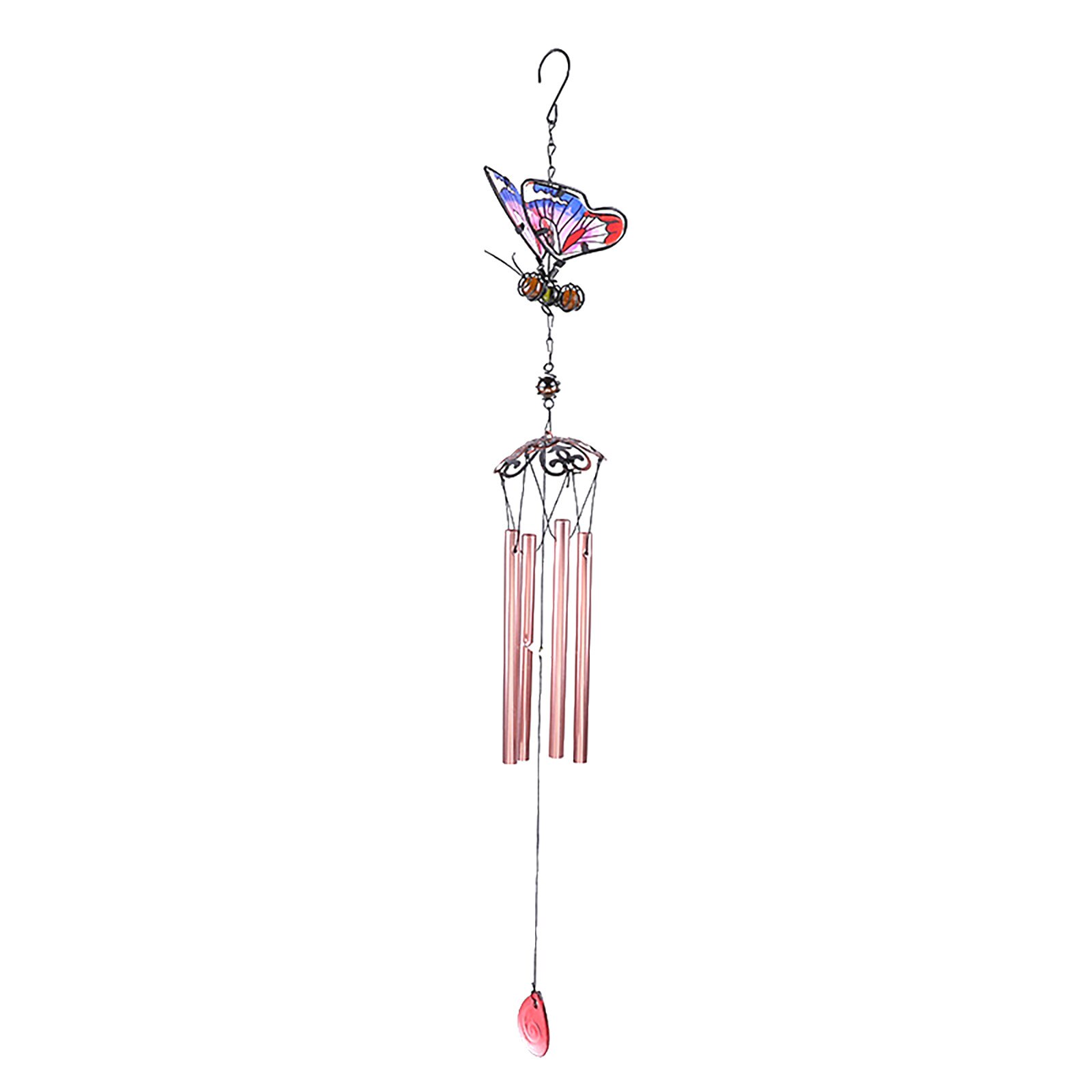 3D Three-dimensional Butterfly Iron Crafts Wind Chimes Metal Glass Pain Ornament Garden Decor Painted Bell Wind Chime
