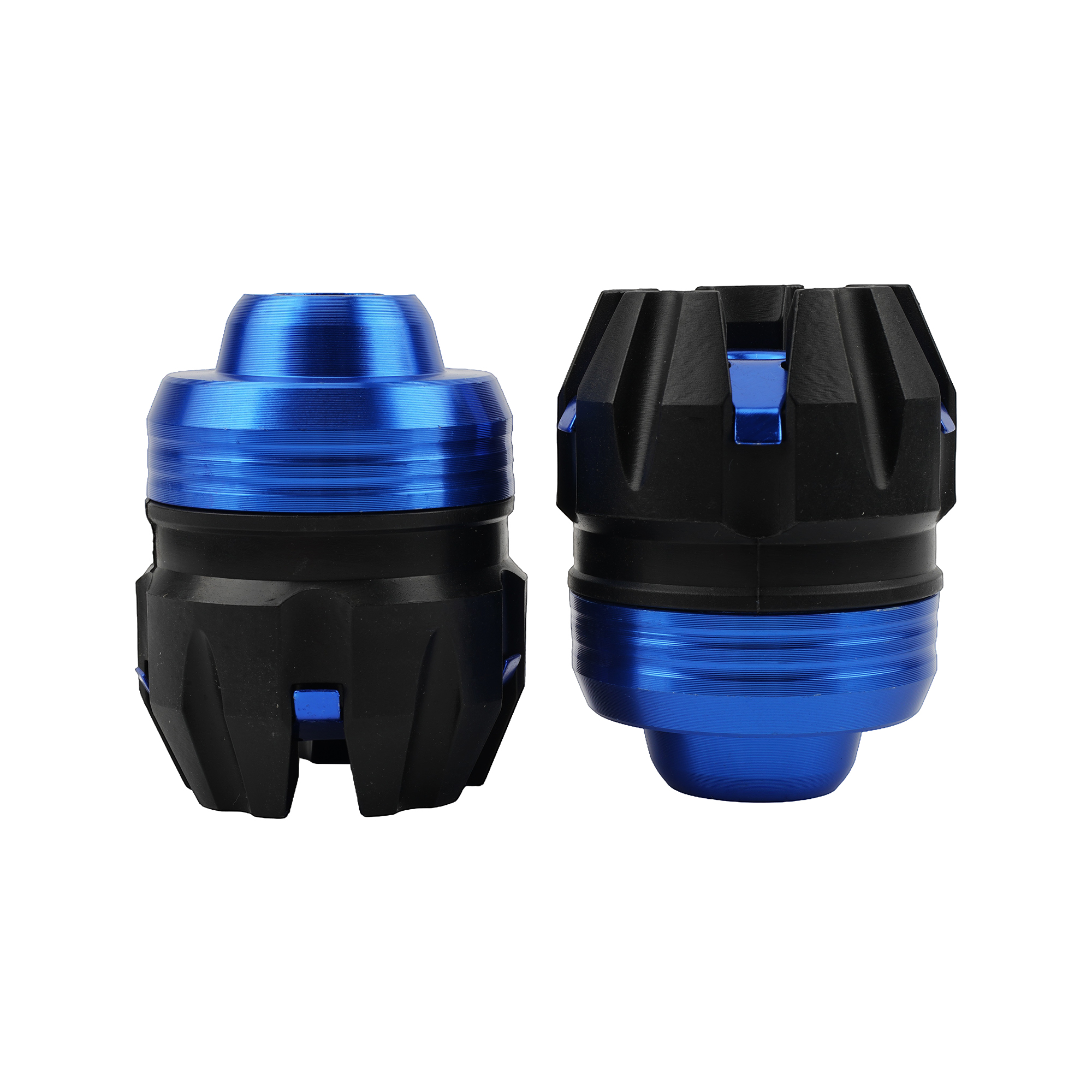 Universal Motorcycle Motocross Aluminum Front Rear Fork Wheel Crash Protector Scooter Anti-Falling Frame Slider Protector: Blue
