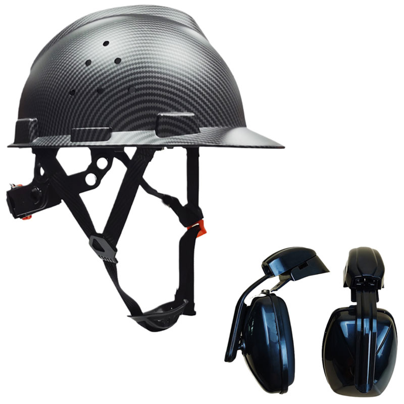 Sicherheit Helm mit Ohrenschützer Sicherheit Schutz Harte Hütte Bau Arbeit Kappe für Reiten Industrielle Sicherheit Helm: Loch Helm einstellen D