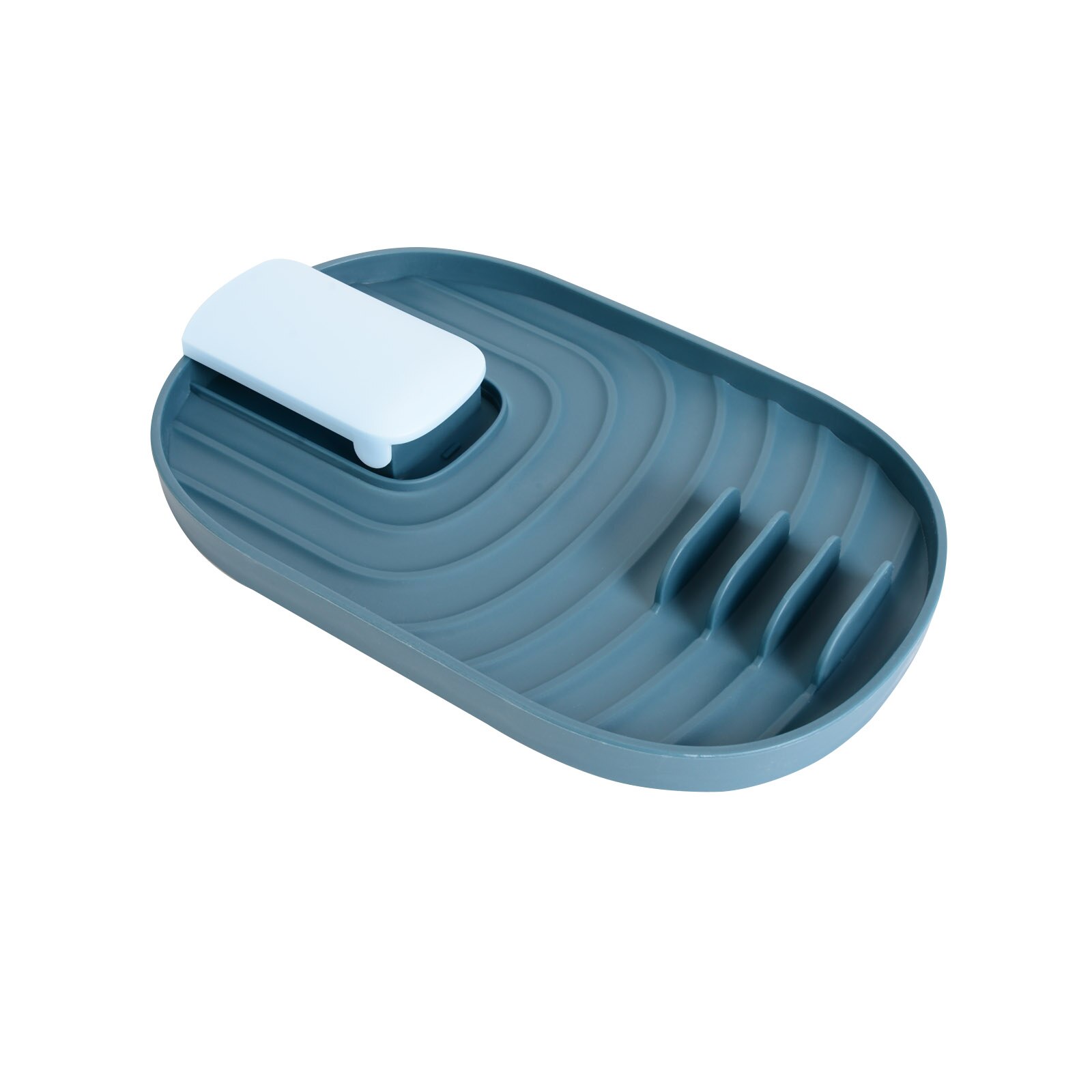 Kitchen Spatula Ladle Spoon Holder Pot Lid Shelf Multifunction on-slip Chopsticks Pad Stand Kitchen Containers Complements Tool: Navy