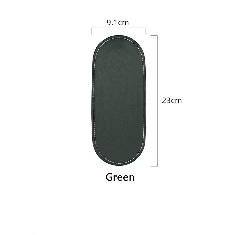 Edelstahl Leder Oval Ablage Dressing Tisch machen-hoch Schmuck Tablett Schreibtisch Organisieren Snack Lager Kasten: Grün M